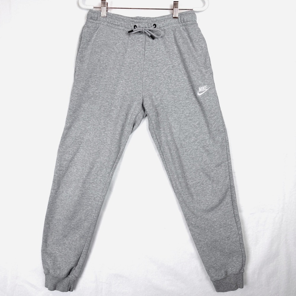 Nike Mens Small Gray Club Fleece Jogger Sweatpants Embroidered Logo Drawstring